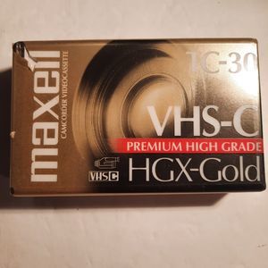 Maxell VHS-C Video Tape Cassette - 30 Minutes - Brand New, Unused